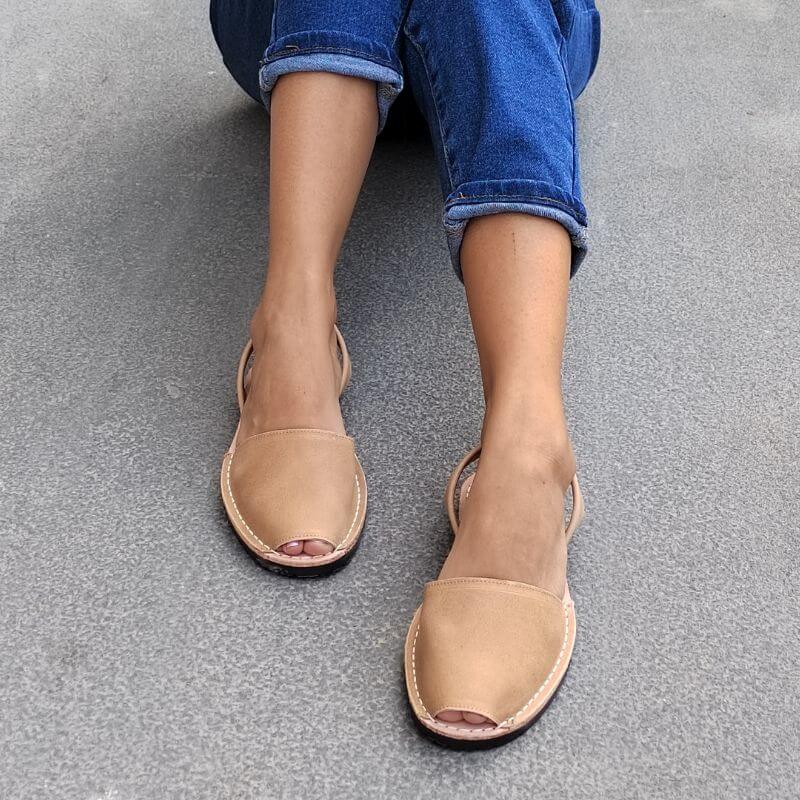 Avarca classica in pelle caramello