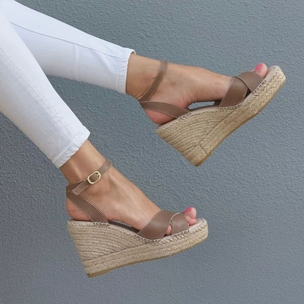 Espadrillas con zeppa Lucia in colore Mocha