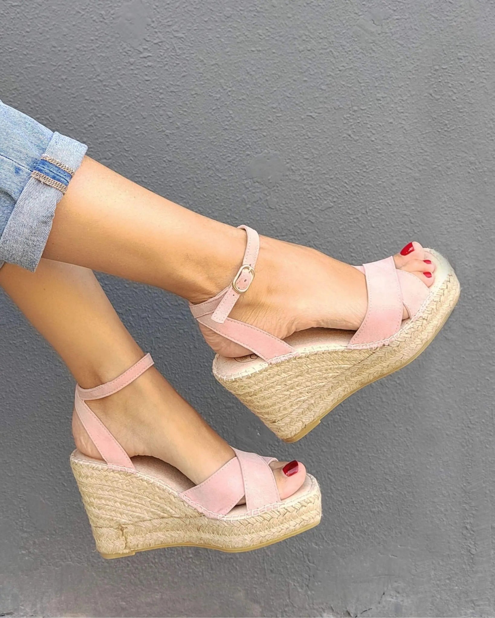 Espadrillas con zeppa Lucia in rosa