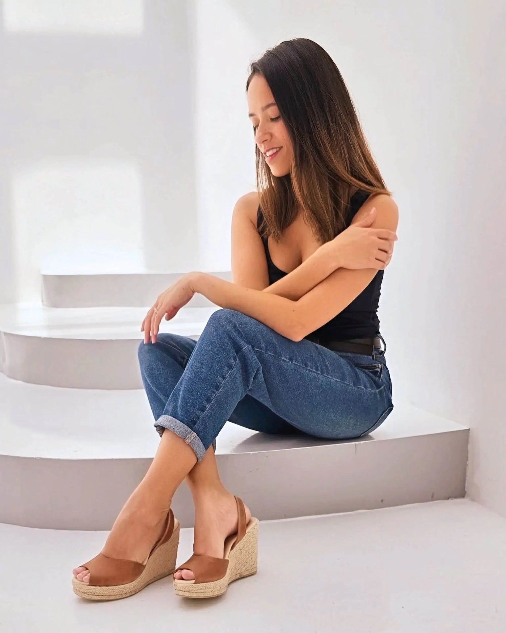 Espadrillas con zeppa Roxy color cioccolato